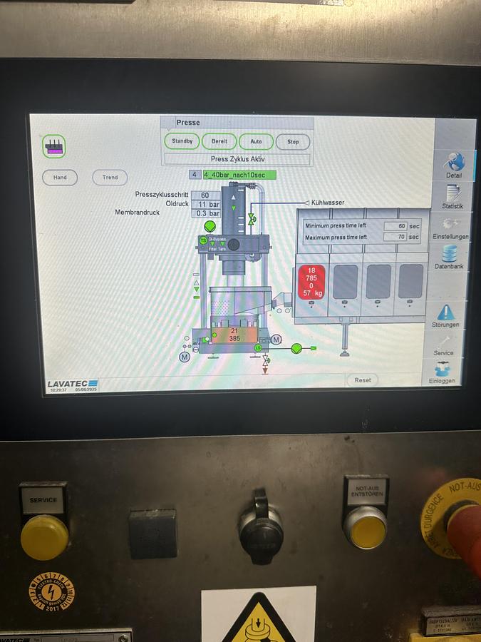 Used 2017 Lavatec LP572 Press 50kg