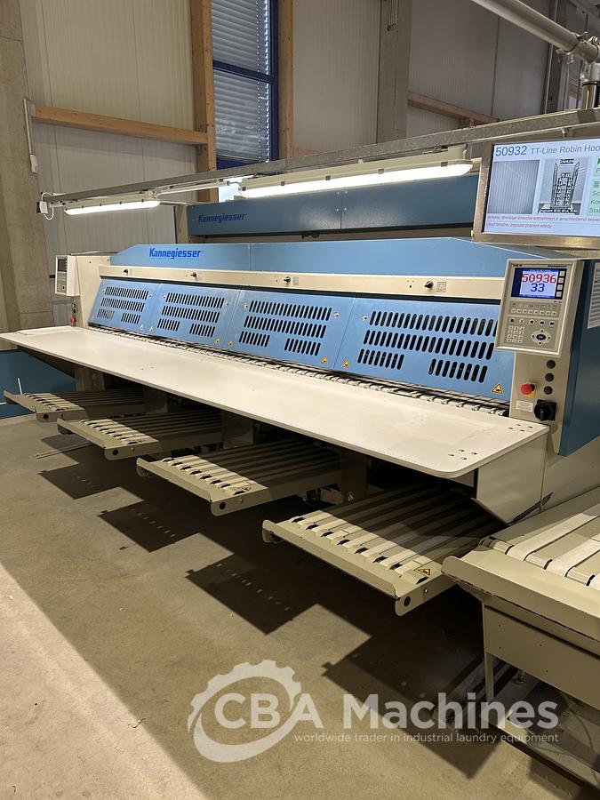 Used 2014 Kannegiesser 3x1200x3500 Ironing Line Steam 1-2-4 lanes