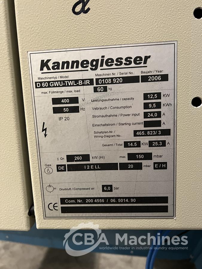Gebraucht 2006 Trockner Kannegiesser D60 GWU-TWL-B-IR ( 747 )