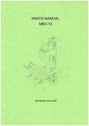Used Manual for Used SYN Mill Vertical Machine Center Parts Manual MBV Series