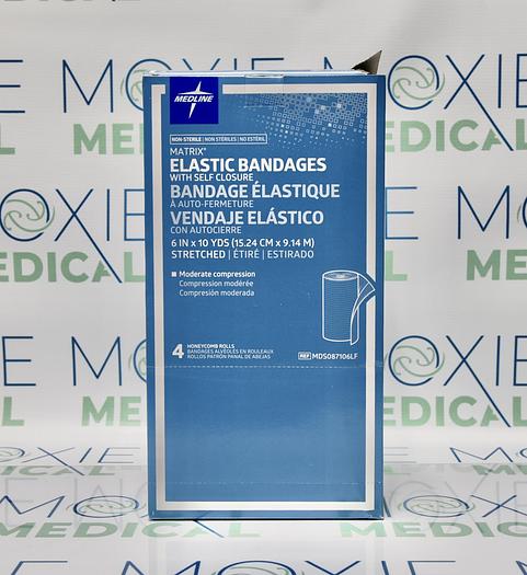 MEDLINE MDS087106LF MATRIX ELASTIC BANDAGES WITH SELF CLOSURE 6 IN X 10 YDS MODERATE COMPRESSION 