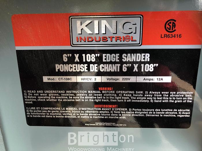Used 2008 King CT-108C Used Edgesander