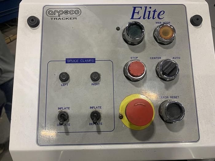 Used 16" ARPECO ELITE TRACKER LABEL SLITTER REWINDER MFG 1995