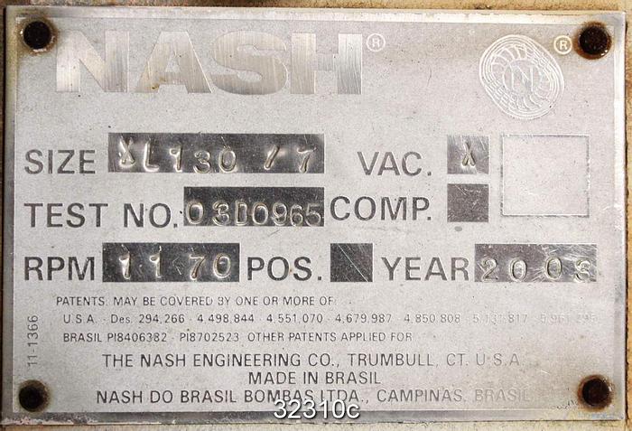 Refurbished Nash XL130-7 Vacuum Pump #32310