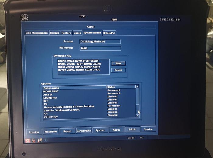 Gebraucht GE Vivid q Ultraschallgerät auf Trolley mit eine M4S Sonde und EKG Kabel