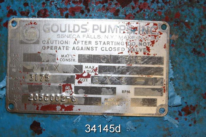 Used Goulds 3175 Pump, 3x6x1 #34145