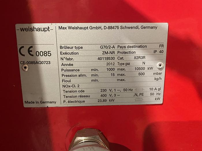 Used 2012 WEISHAUPT G70/2-A