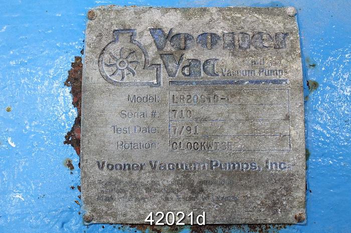 Used Vooner LR20STD-L Vacuum Pump #42021