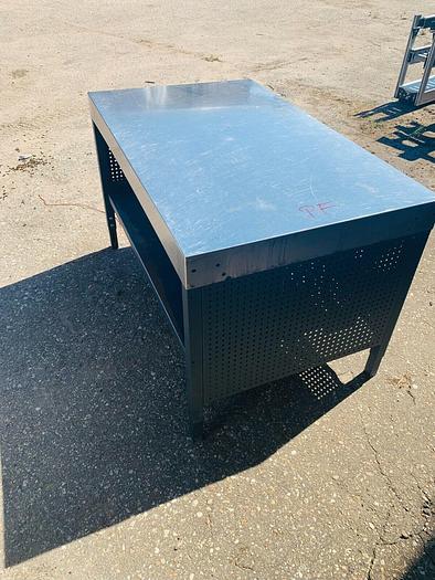 Used Stainless steel table, 125 x 75 x 68,5-86cm, Height adjustable , Workshop