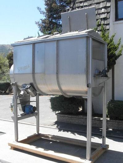 Used Mixer, Ribbon, 100 CF, S/st, No Motor,Mixer, Ribbon, 100 CF, S/st, No Motor, #S741826