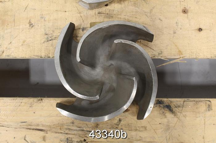 Used Goulds 3196 3x4x8 Stainless Steel 4-Vane 8" Diameter Impeller #43340