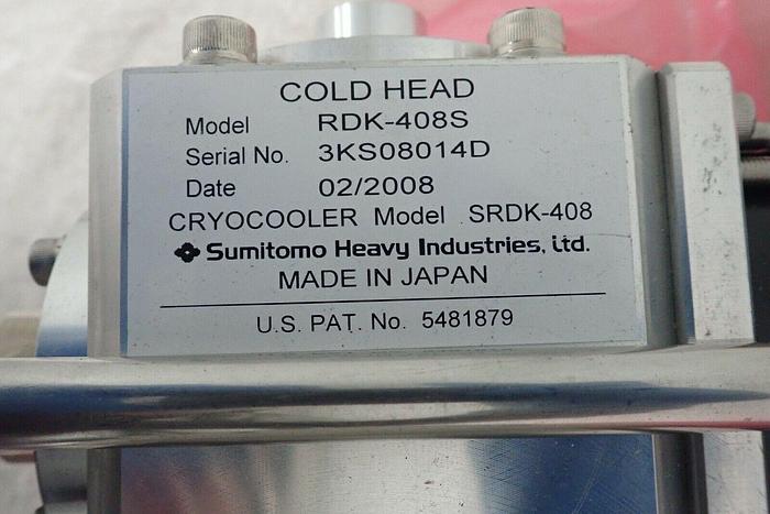 Used Sumitomo Cold Head Model RDK-408S Cryocooler Model SRDK-408