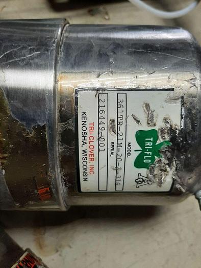 Used Valve, Shut-Off, 2", 316L Stainless Steel, Tri-Clover, Model 361TR-10M-20-2 #S744699