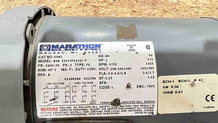 Used MARATHON-1HP Motor-Item#676