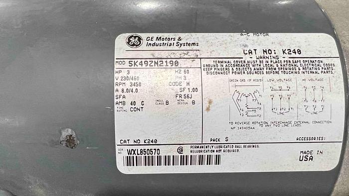 Used GE-3HP Motor-Item#674