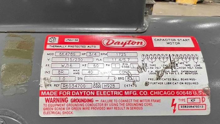 Used DAYTON 3/4 HP Motor-Item#673