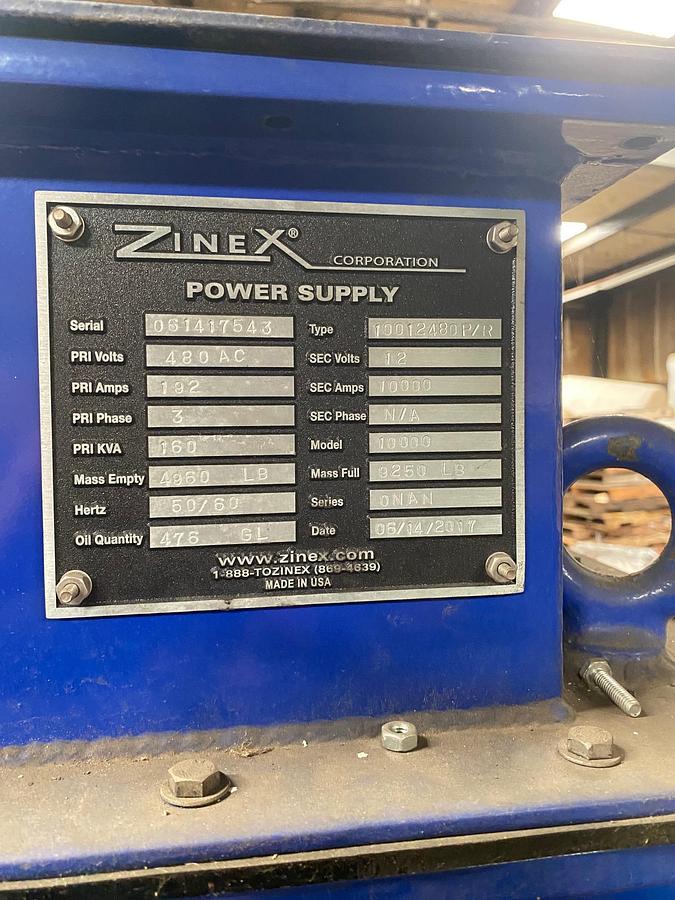 Used Zinex 10,000 A 0-12 V