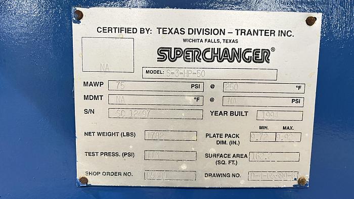 Used SuperChanger/ Heat Exchanger