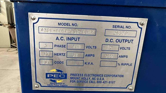 Used Like New PEC 500A 12V MACC Rectifier-Item#366