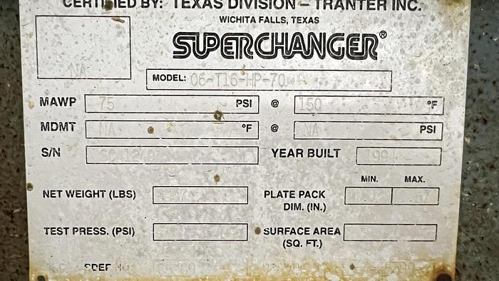 Used SuperChanger/ Heat Exchanger 