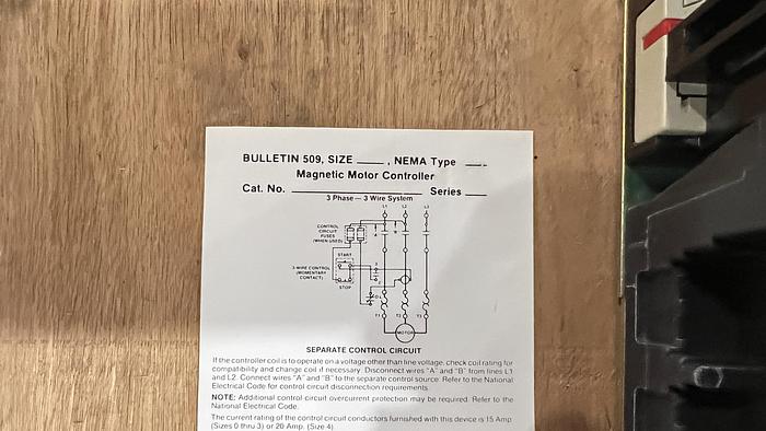 Allen Bradley 509 Magnetic Motor Controller 