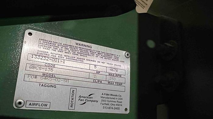 Used American Fan Company Blower-Item#475