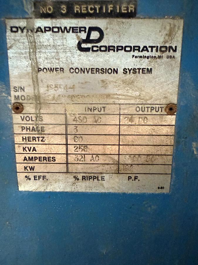 Used 8,000 A 24V Dynapower
