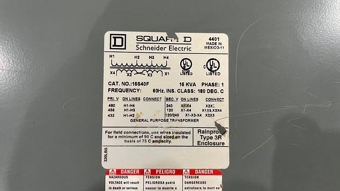 Used Square D 15 KVA Transformer-Item#409