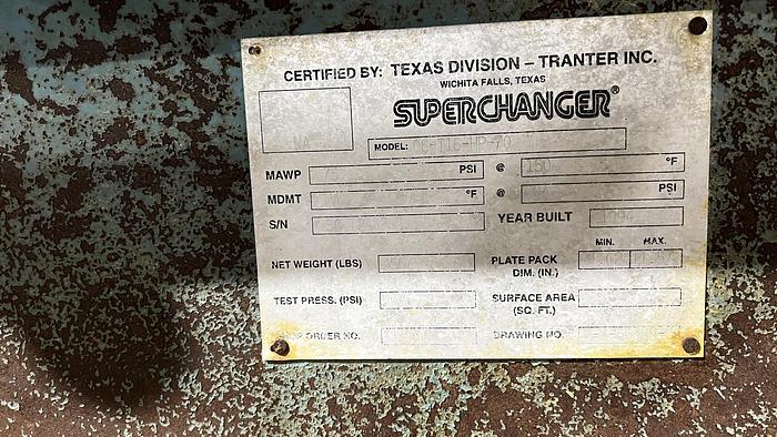 Used SuperChanger/ Heat Exchanger