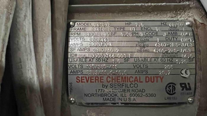 Used Serfilco 7.5 HP Vertical Pump-Item#400