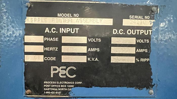 Used PEC Ripple Filter 10V 3,000A