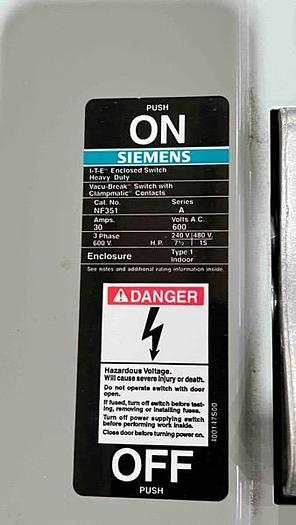 Used SIEMENS Enclosed HD Switch-Item#725