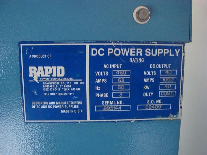 Used RAPID 1000A 40V Rectifier-Item#286