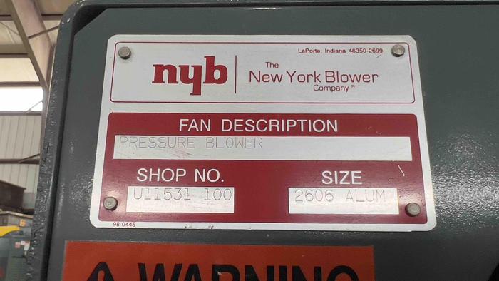 Used 7.5 HP New York Pressure Blower-Item#406