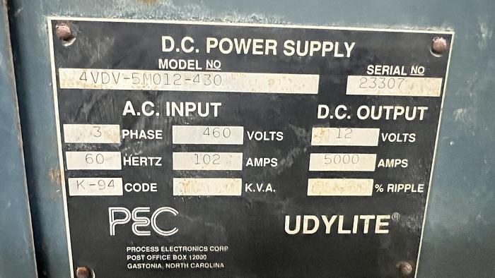 Used PEC 12V 5,000A