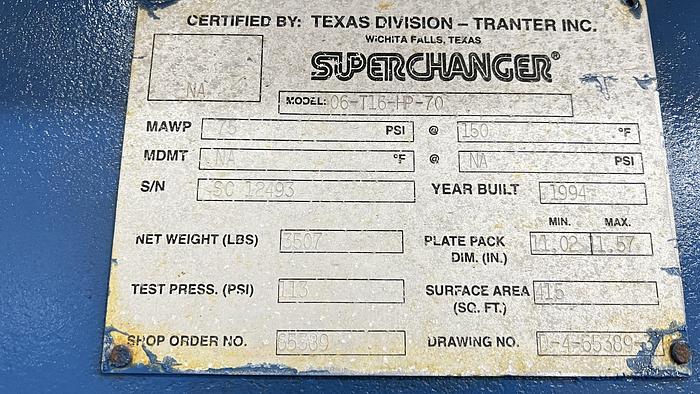 Used SuperChanger/ Heat Exchanger