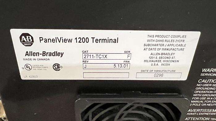 Used Allen Bradley Panel View 1200 Terminal