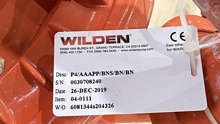 Used 1 1/2" Wilden #4- Aluminum