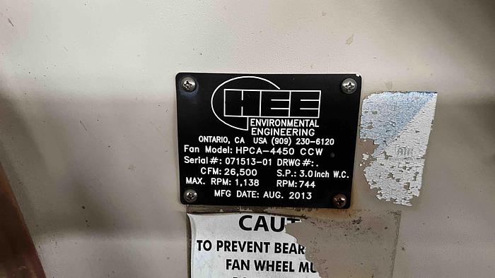Used HEE Environmental Engineering Exhaust Blowers-Item#384