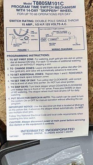 Used INTERMATIC Program Time Switch-Item#721