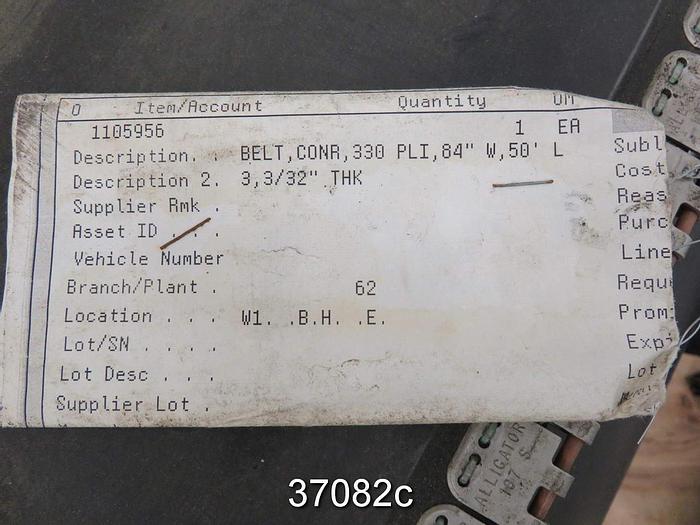 Unused 85"X50' Replacement Conveyor Belt #37082