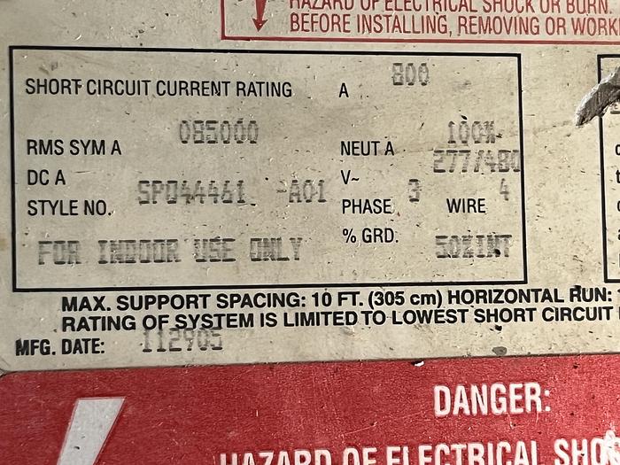 Good Cutler Hammer, 800 Amp, Pow-R-Way III, SP04461 - A01, 3 Ph, 4 Wire