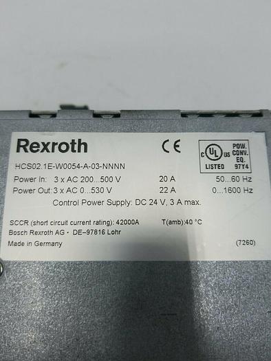Used REXROTH HCS02.1E-W0054-A-03-NNNN, CB02.1A-ET-EC-NN-L3-NN-NN-FW