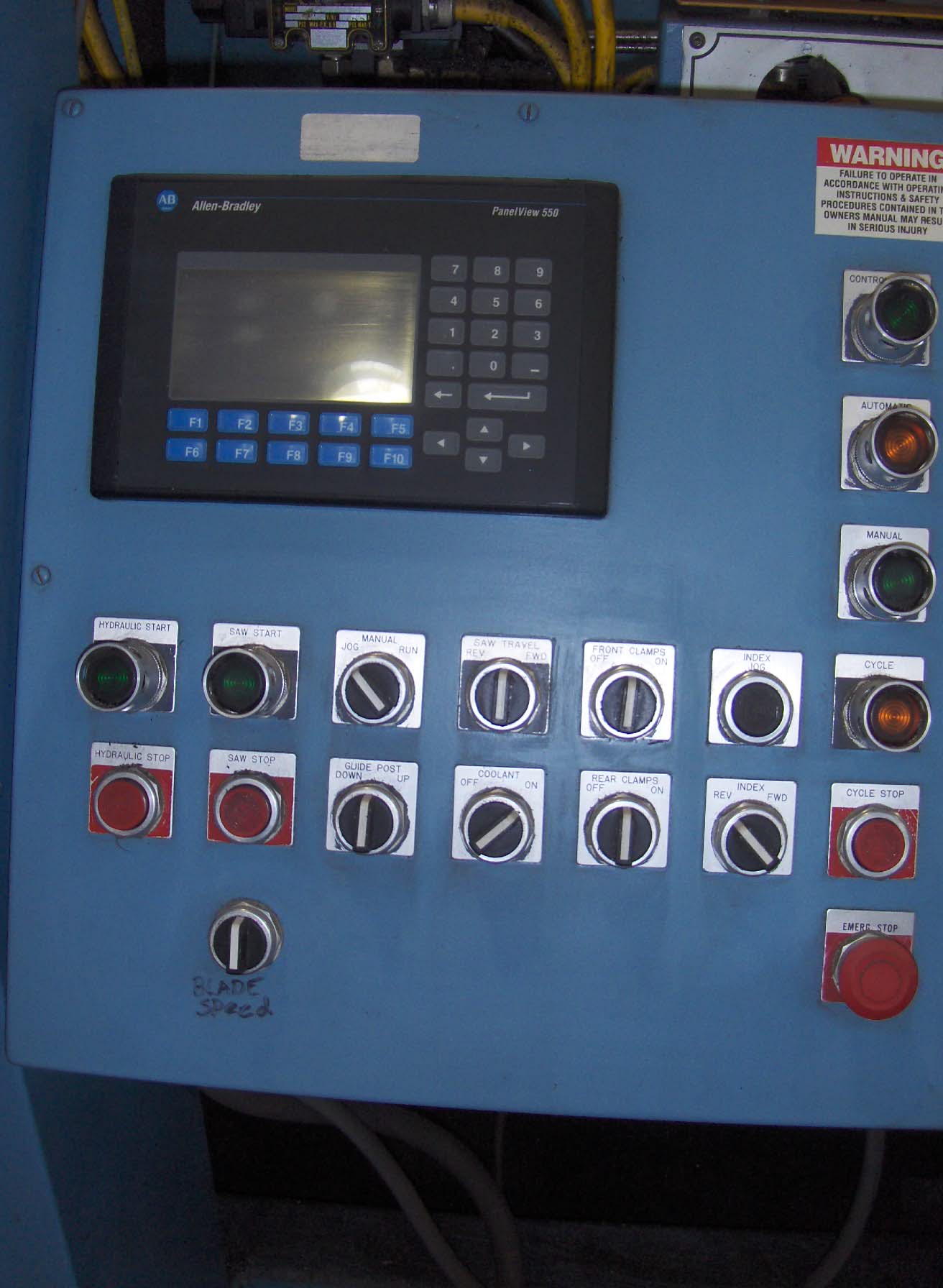 Used 12" x 156" TANNEWITZ Model 3000-MH12 Vertical Band Type Plate Saw; Mfg. 2003