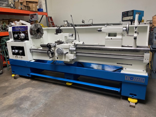 Used BIRMINGHAM 26" X 80" GAP BED ENGINE LATHE MODEL DL-2680L #5851