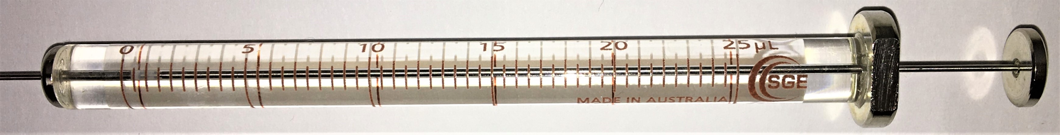 Used SGE 25F-CTC-GT-0.63 GasTight Injection Syringe - 25μL