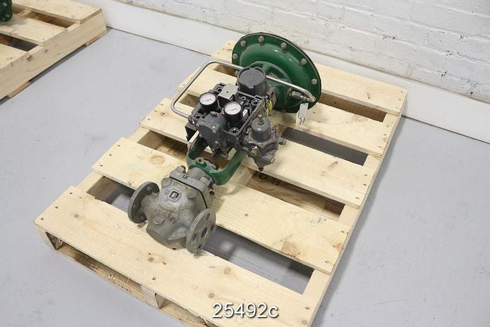 Used Fisher EZ Steam Control Valve, 1", Ez Body Style, Stainless Steel Body, Stainless Steel Shaft, Stainless Steel Plug, Stainless Steel Seat, Class Cl150, Port Size 3/4", Travel 3/4", Type 667 Actuator, Size 30, Action Pdto, 275 Psi Cwp #25492