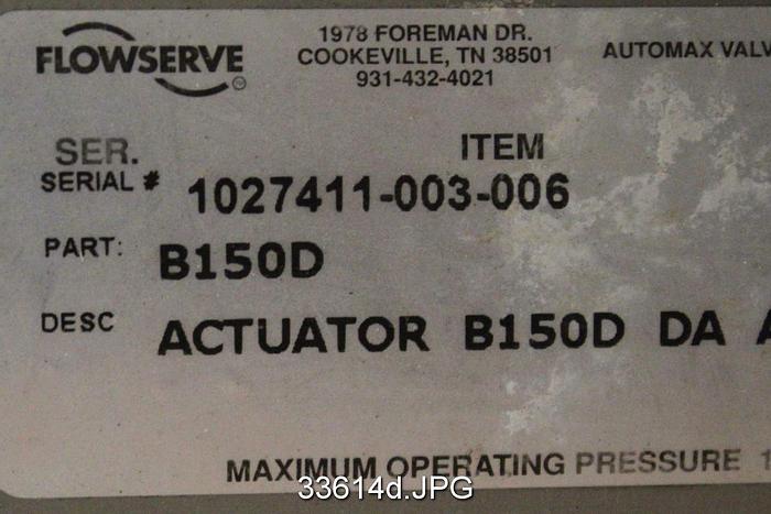 Used Flowserve 8BX2-L1111A1V9NZ 8" Air Operated Butterfly Control Valve #33614