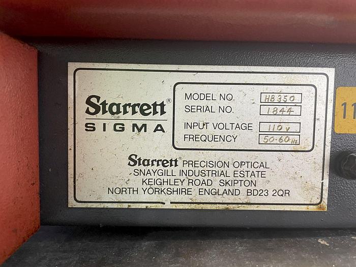 Used Starrett 14" Optical Comparator with Quadra-Chek 2000 Digital Read Out HB350