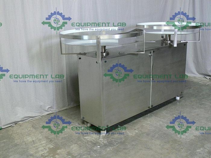 Used Stainless Steel Dual 36" Diameter Accumulation / Feeding Production Turntable